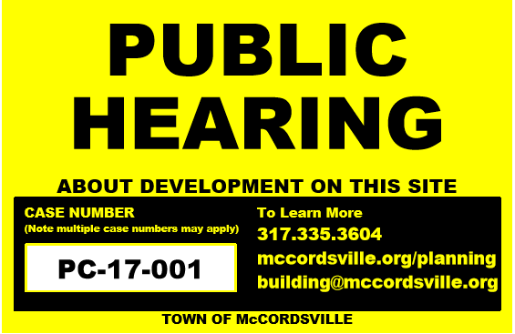 Public Hearing sign